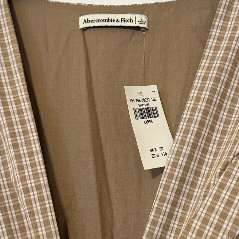 Abercrombie & Fitch Tan Tie Front Maxi Dress - Picture 6 of 9